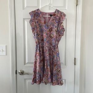 Ann Taylor Tie Waist Floral Dress